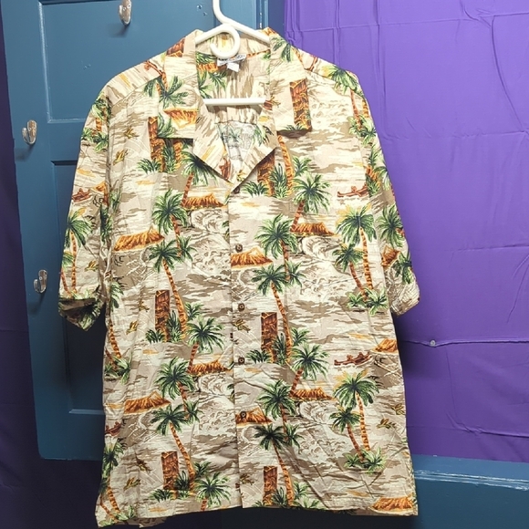 2xl Tropical Print Men's Button Down Hawaiian Shirt - Picture 1 of 5